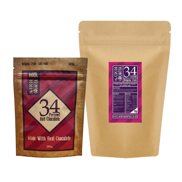 34% Milk Luxury  Chocolate Flakes in a 1kg. and 250 grams bags.