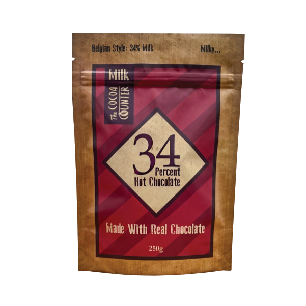 34% Milk Luxury  Chocolate Flakes in a 250 gram bag.