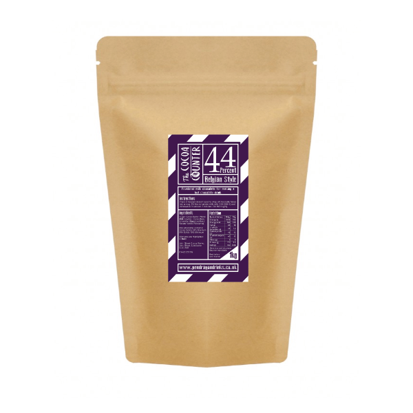 44% Milk Luxury  Chocolate Flakes in a 1kg. bag.