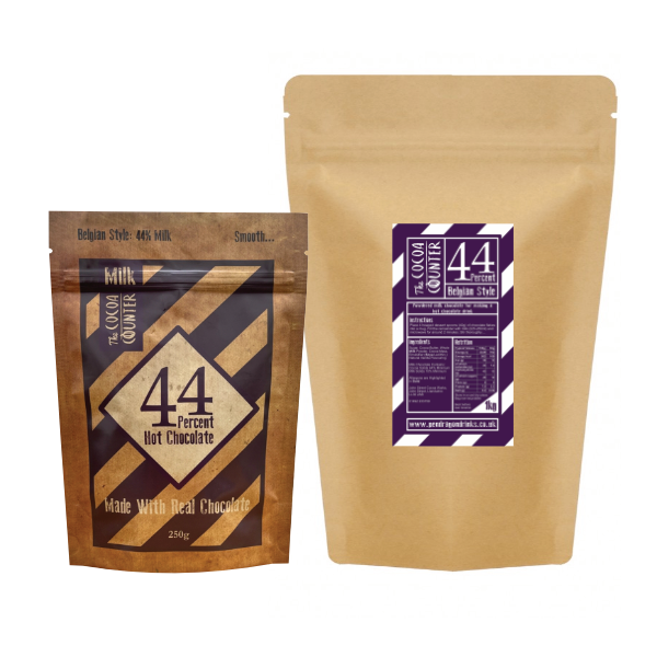 44% Milk Luxury  Chocolate Flakes in a 1kg. and 250 grams bags.