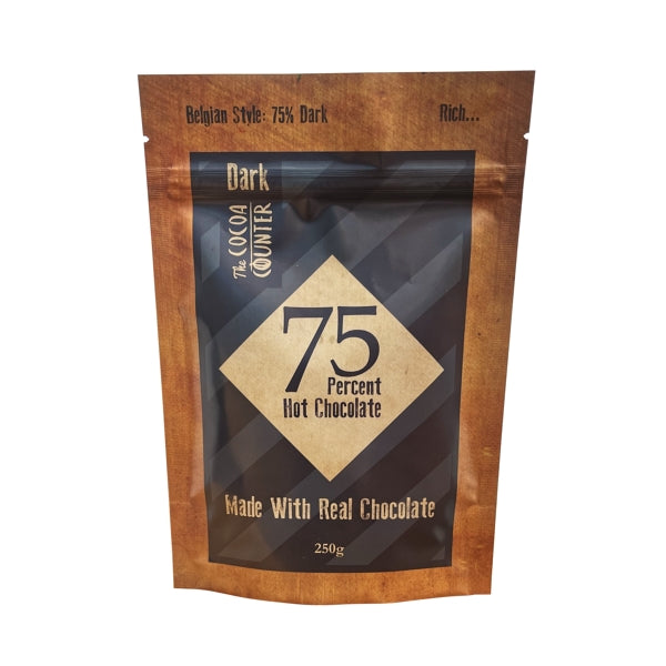 75% Dark Luxury  Chocolate Flakes in a 250 gram bag.