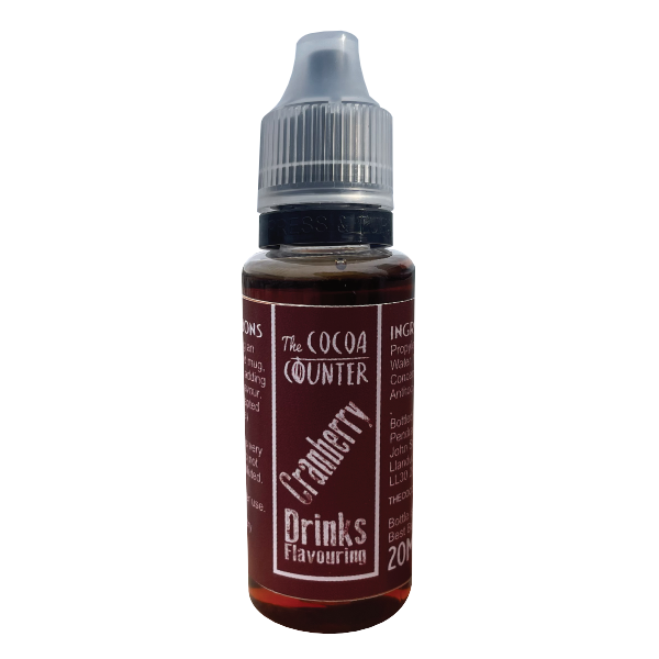 Cranberry drink flavouring in a bottle