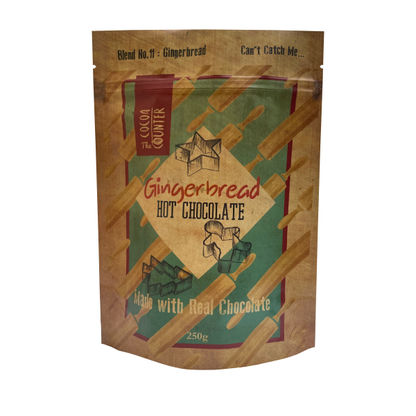 Gingerbread Hot Chocolate Flakes in a 250 grams bag. 