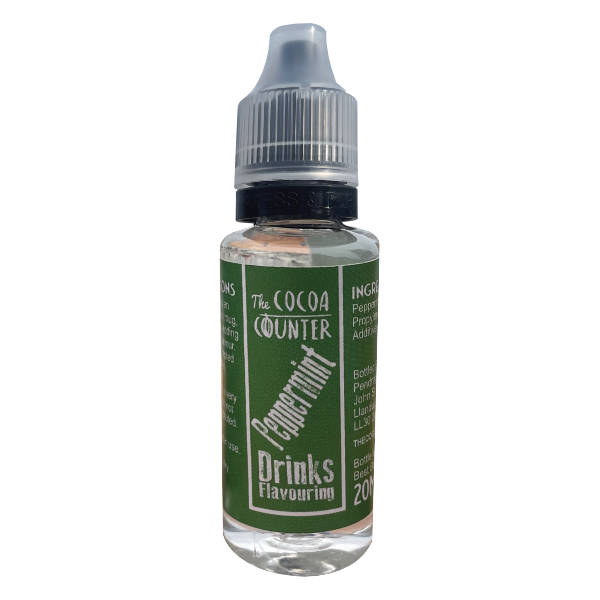 Peppermint drink flavouring in a bottle