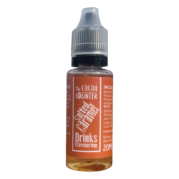 Salted Caramel Drink Flavouring in a 20ml. bottle.