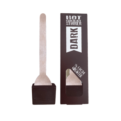 Dark Chocolate Luxury Chocolate Stirrer in a box.