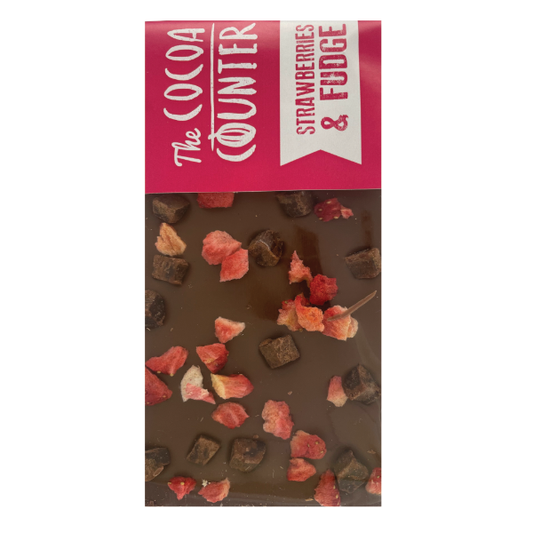 Strawberry and Fudge Milk Chocolate Bar